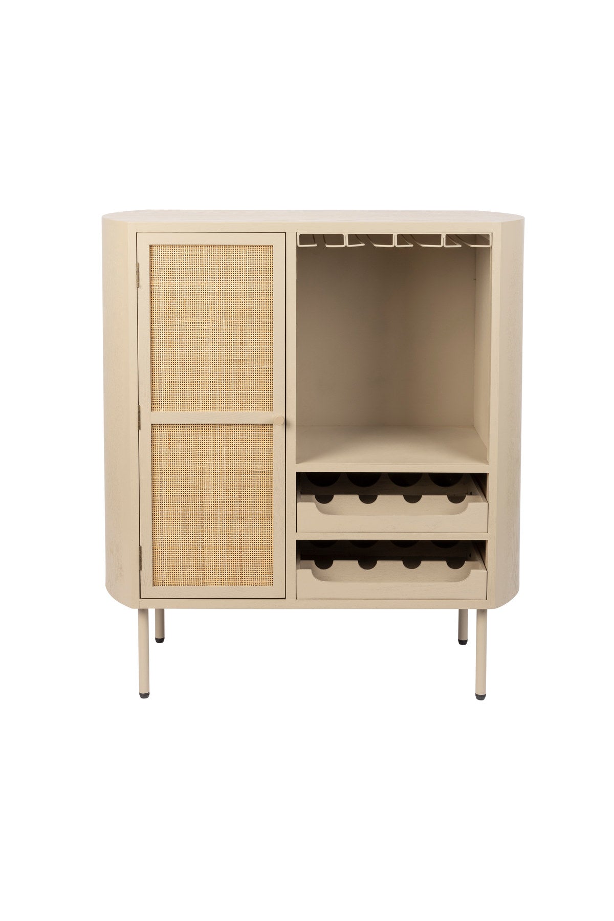 Wein CABINET AMAYA LOW in beige präsentiert im Onlineshop von KAQTU Design AG. Weinregal ist von White Label Living