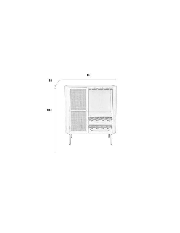 Wein CABINET AMAYA LOW in beige präsentiert im Onlineshop von KAQTU Design AG. Weinregal ist von White Label Living