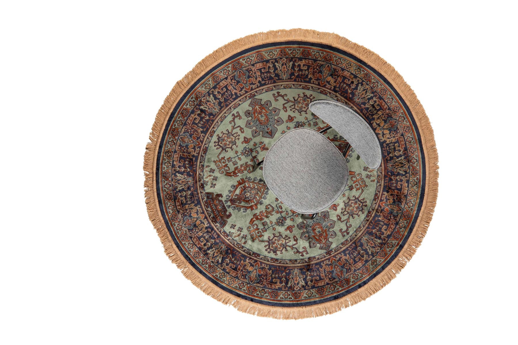 Teppich Raz rund in Grün präsentiert im Onlineshop von KAQTU Design AG. Teppich ist von White Label Living
