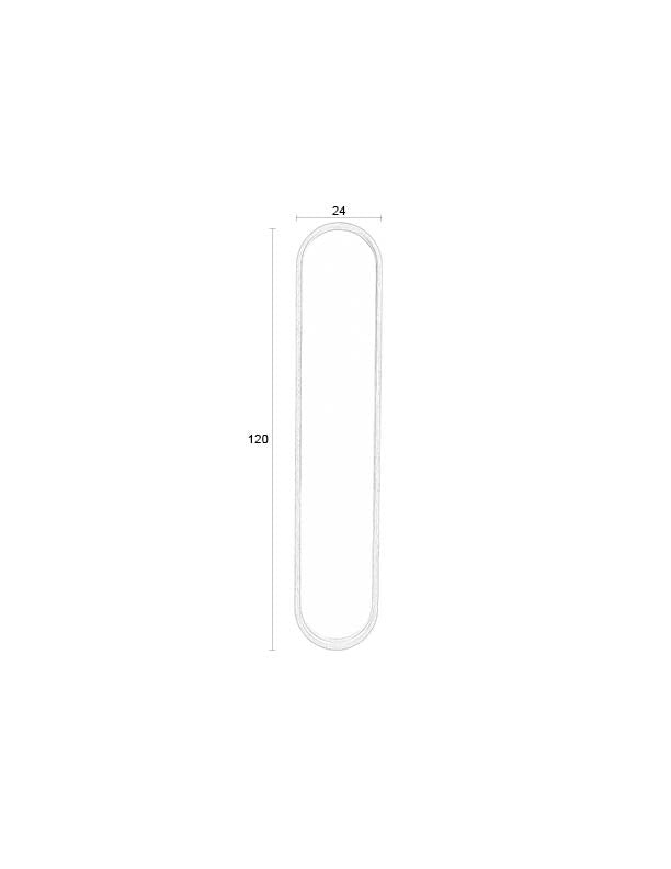 Nyko Spiegel Oval in beige präsentiert im Onlineshop von KAQTU Design AG. Wandspiegel ist von White Label Living