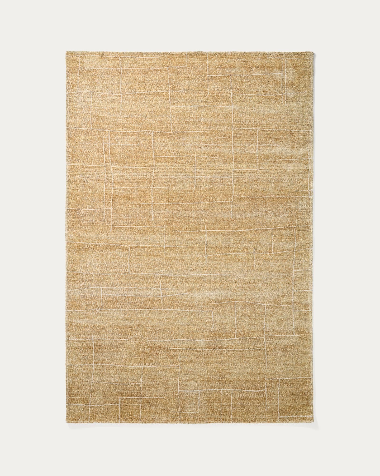 Teppich Eloda aus Wolle und Viskose in Senf 160 x 230 cm in Senfgelb präsentiert im Onlineshop von KAQTU Design AG. Teppich ist von Kave Home