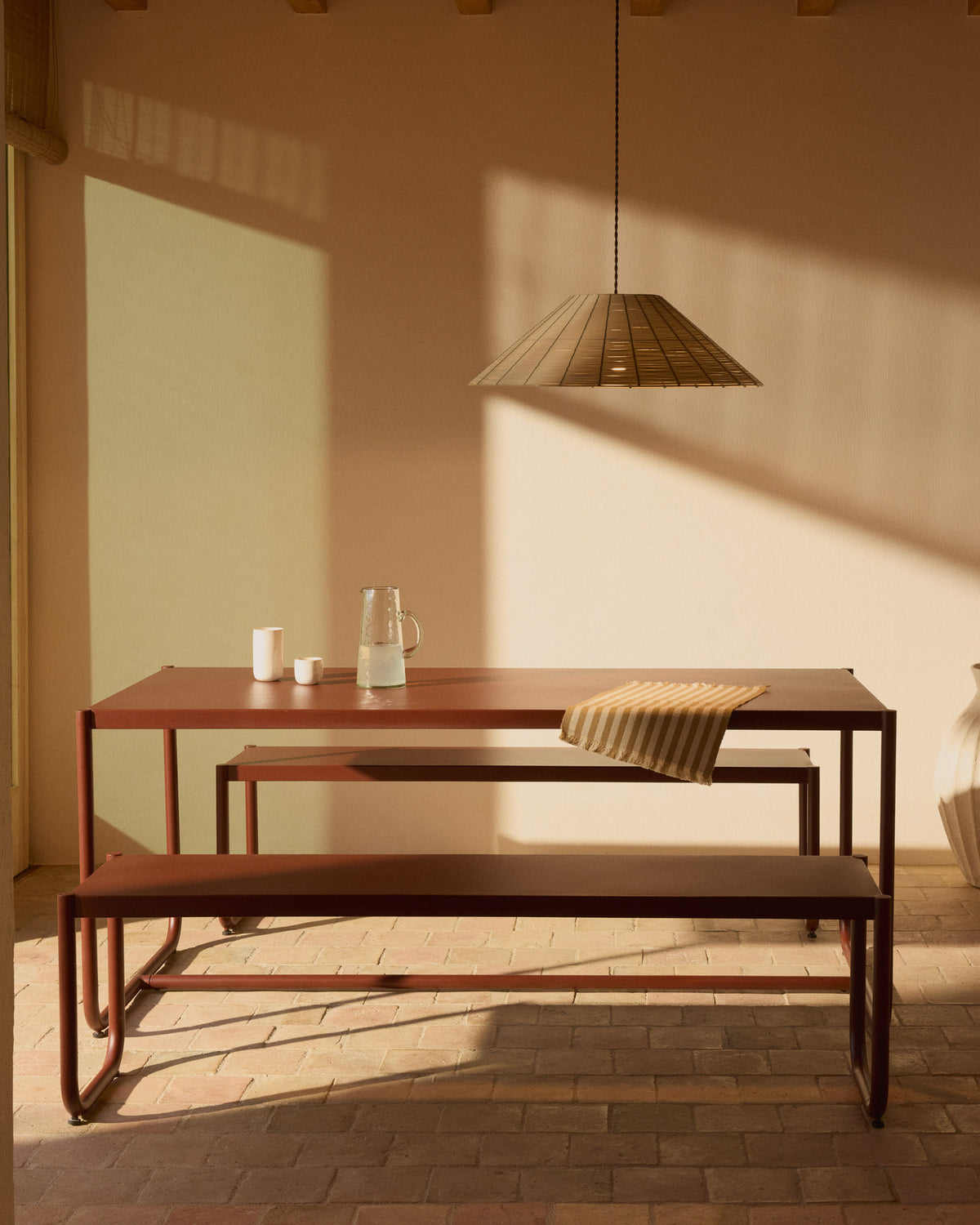 Set Daltan mit 2 Tischsets aus Baumwolle und Jute, gelb gestreift, 35 x 50 cm in Gelb präsentiert im Onlineshop von KAQTU Design AG. Tischset ist von Kave Home