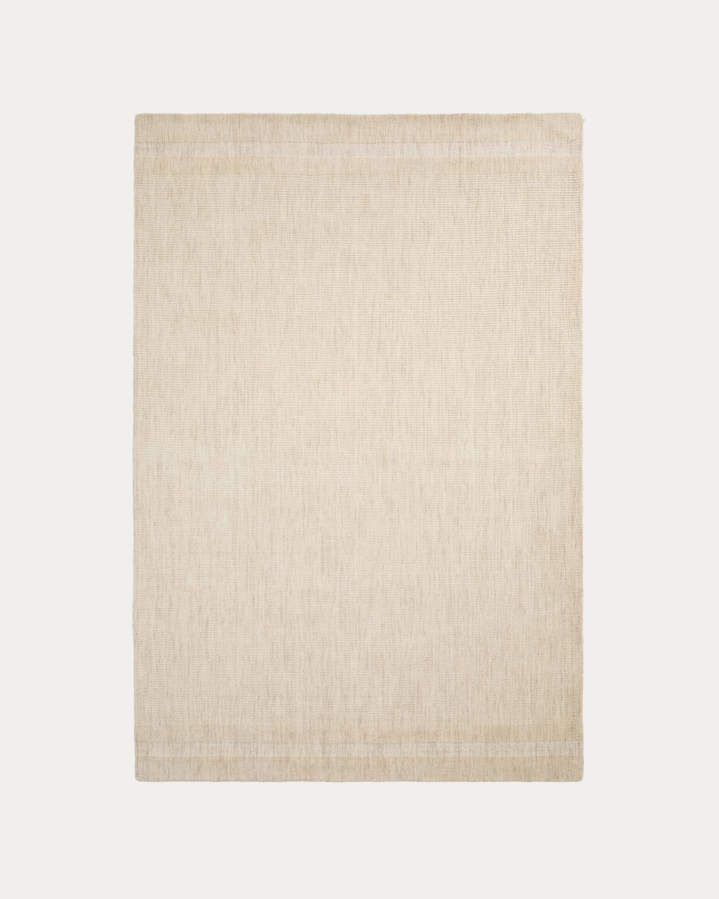 Wollteppich Dalena mit Jacquard-Streifenmuster, beige, 230 x 160 cm in Natur präsentiert im Onlineshop von KAQTU Design AG. Teppich ist von Kave Home