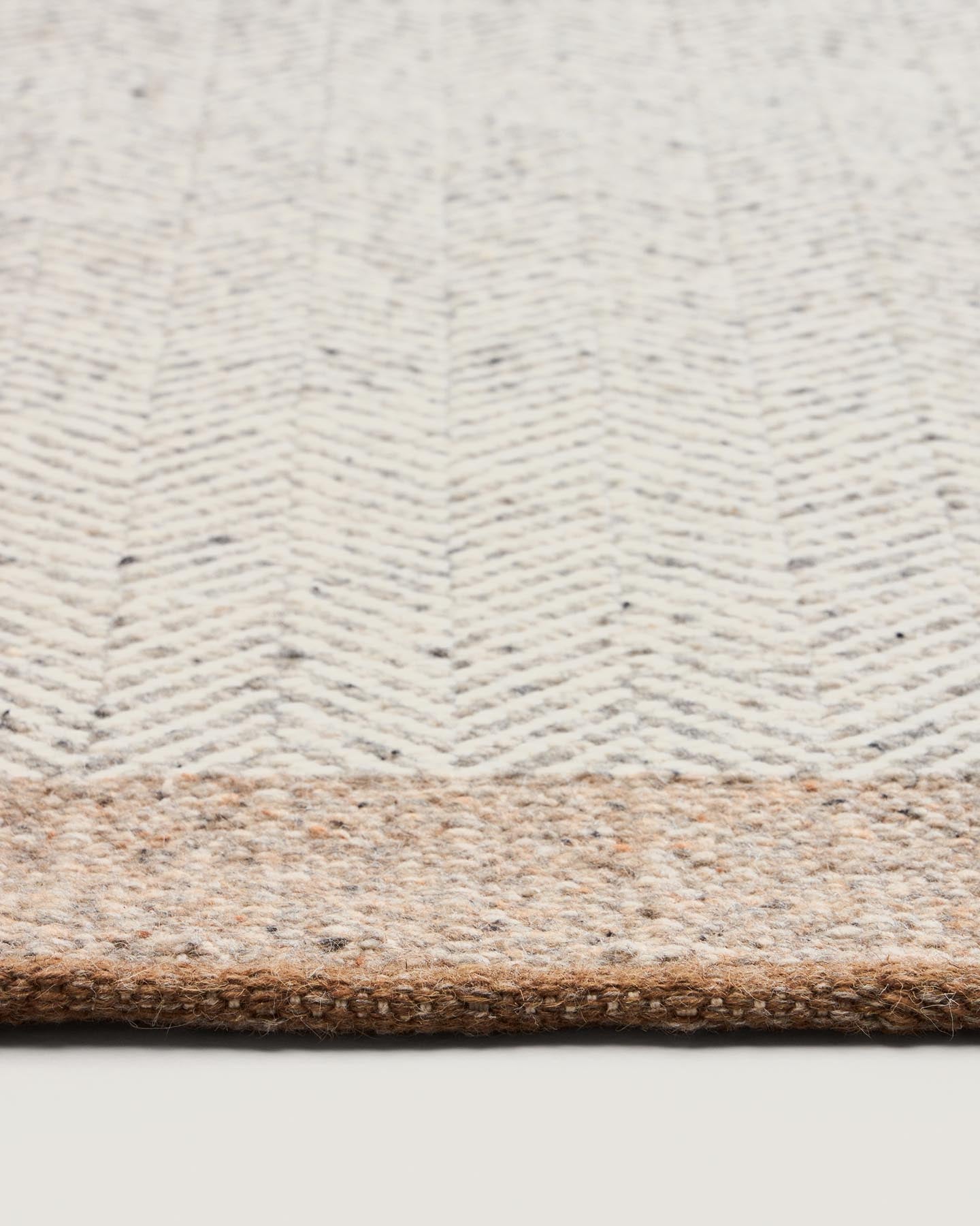 Läufer aus Wolle Nifelia mit Jacquard-Muster, beige, 200 x 80 cm in Beige präsentiert im Onlineshop von KAQTU Design AG. Teppich ist von Kave Home