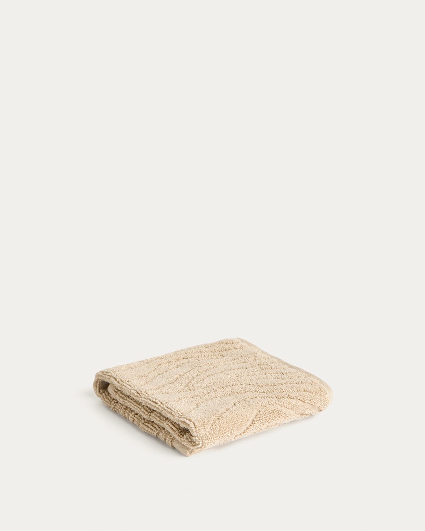 Toilettenhandtuch Dalira aus 100 % Baumwolle mit Jacquard-Zebramuster, beige, 30 x 50 cm in Beige präsentiert im Onlineshop von KAQTU Design AG. Handtuch ist von Kave Home