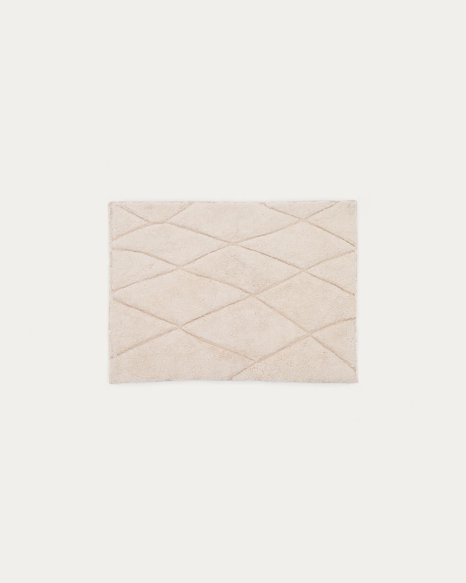 Elegante Badematte Nyana aus 100% Baumwolle, 50x70 cm, in Weiss. Weich, saugfähig, rutschfest und pflegeleicht. Perfekt für jedes Bad.