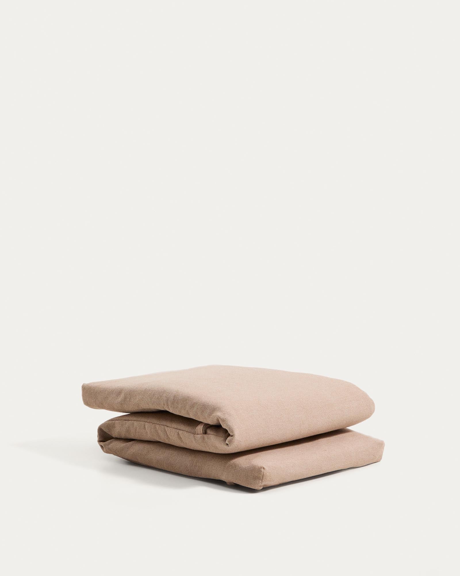 Beiges Gartenkissen Maoni aus 100 % PET, 50 x 175 cm, perfekt für Sonnenliegen, bietet stilvollen Komfort und umweltfreundliche Entspannung im Freien.