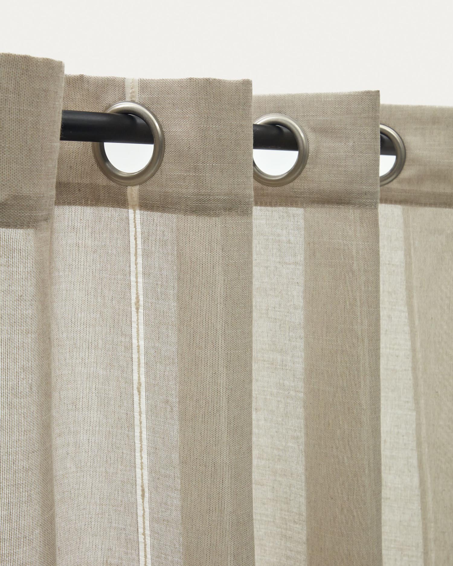 Beige Marza Vorhang von Kave Home, 140 x 260 cm, für eine warme Atmosphäre und stilvolle Akzente in jedem Raum.