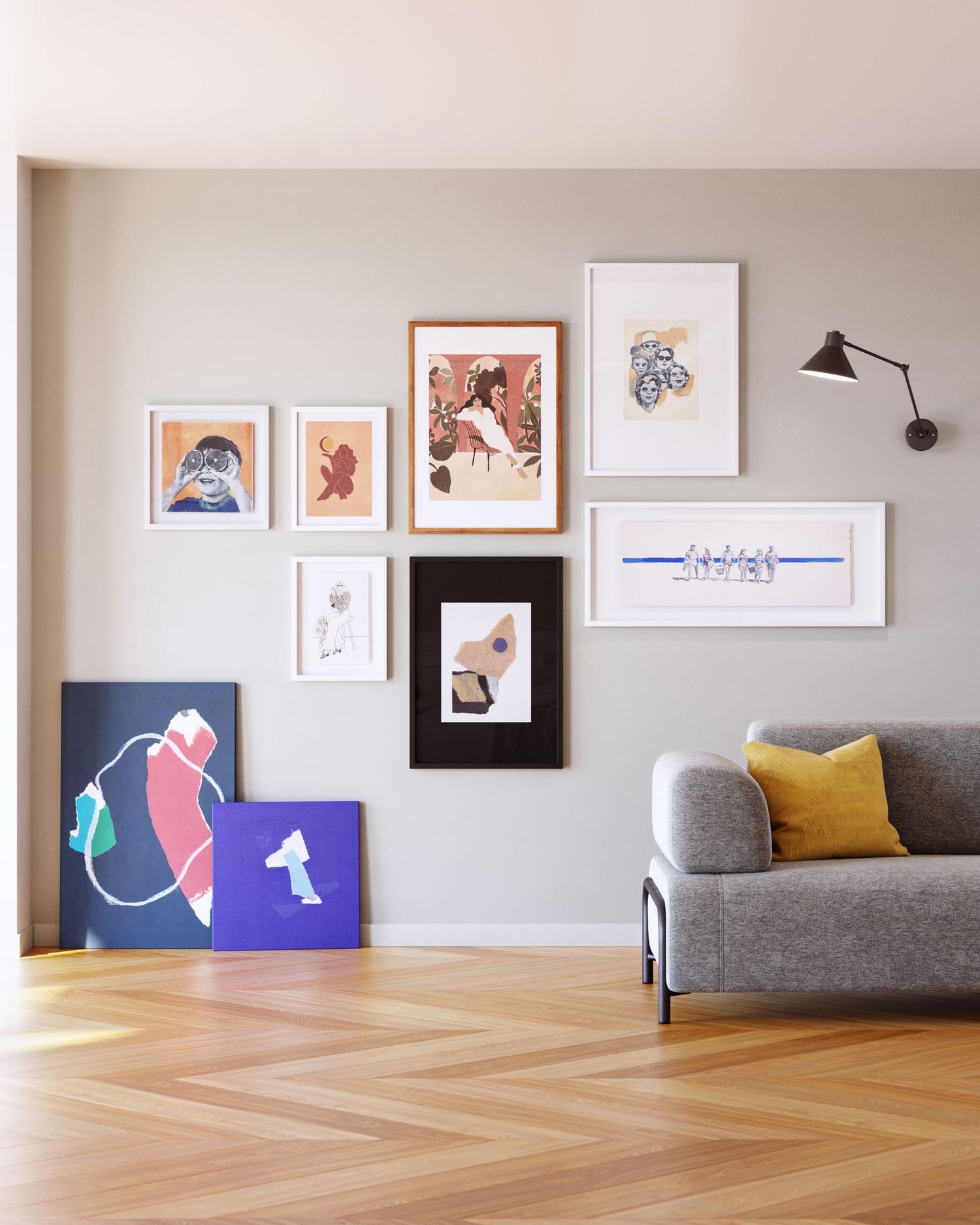 Verleihen Sie Ihrem Raum mit dem Zoeli Leinwandbild in Blau und Rot einen modernen Akzent. Ein einzigartiges Kunstwerk für Individualisten!