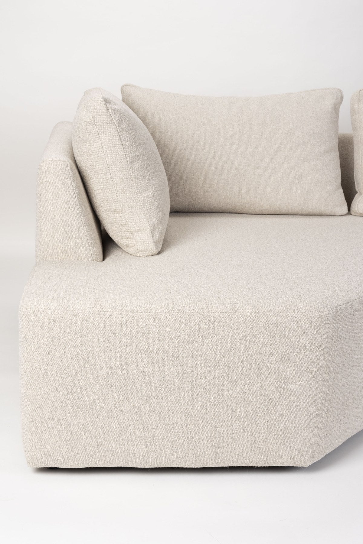Gepolstertes Sofa-Element in Sand mit Sitzfläche aus Off-White Polyester und Polyesterschaum-Füllung, modulares Design von Zuiver.