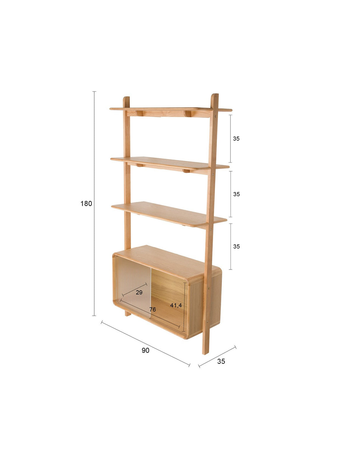 Regal Rise in Natur präsentiert im Onlineshop von KAQTU Design AG. Standregal ist von Zuiver