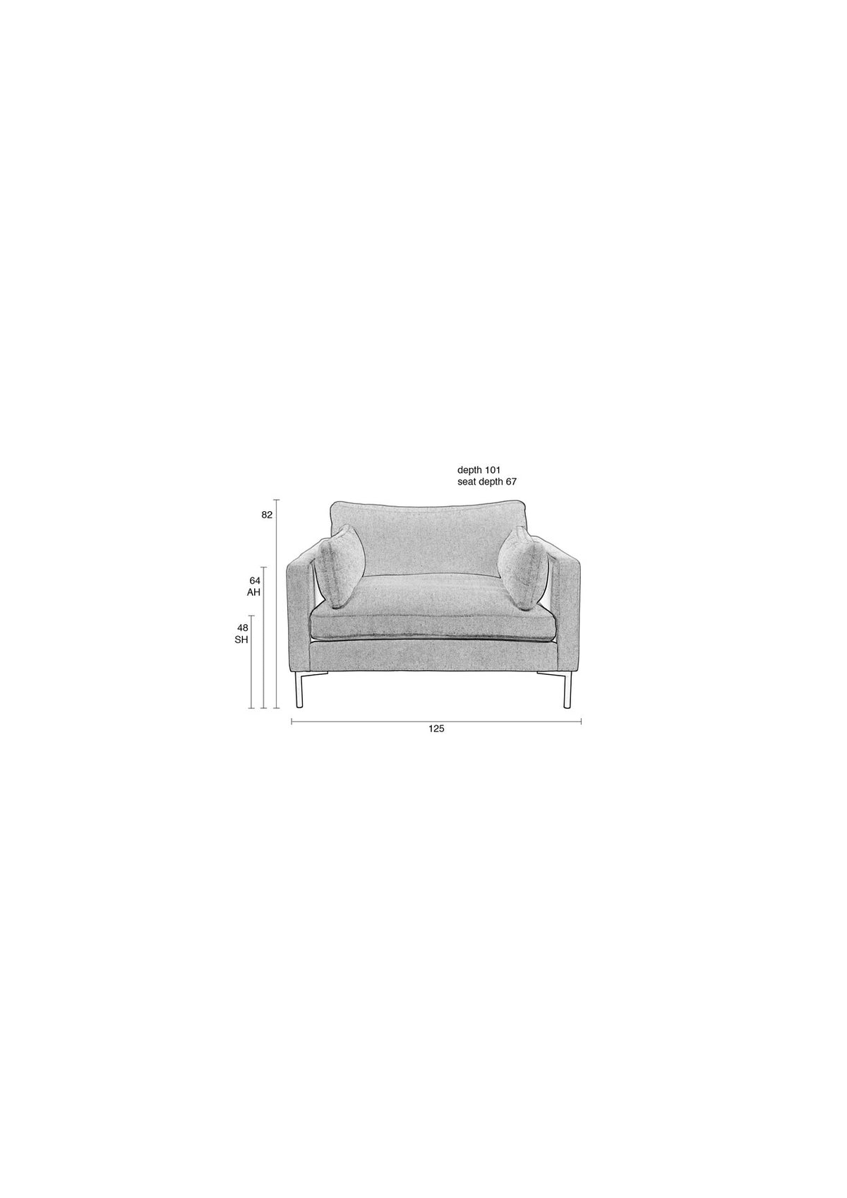 Love Seat Summer in Creme präsentiert im Onlineshop von KAQTU Design AG. Sessel mit Armlehnen ist von Zuiver