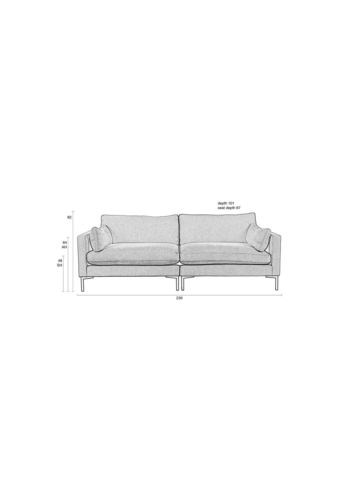 Summer Sofa 3-Sitzer in Creme präsentiert im Onlineshop von KAQTU Design AG. 3er Sofa ist von Zuiver