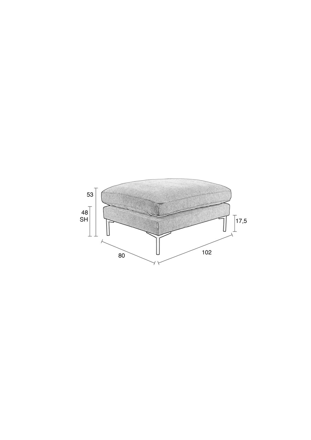 Hocker Summer in Creme präsentiert im Onlineshop von KAQTU Design AG. Pouf ist von Zuiver