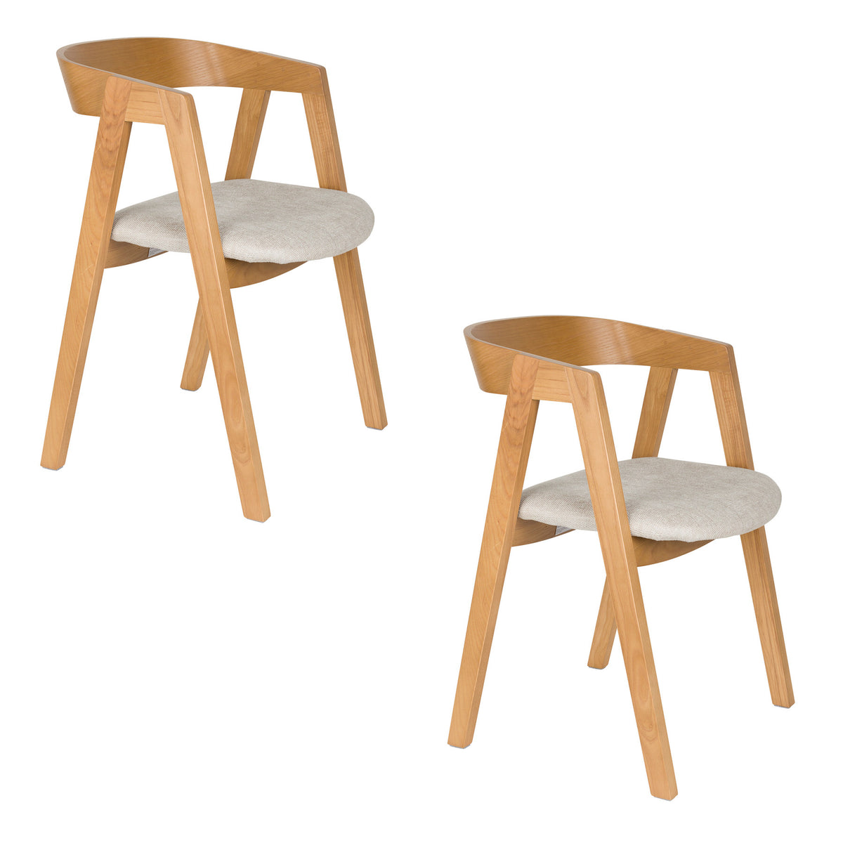 Stuhl Mads in Natur präsentiert im Onlineshop von KAQTU Design AG. Stuhl ist von Zuiver