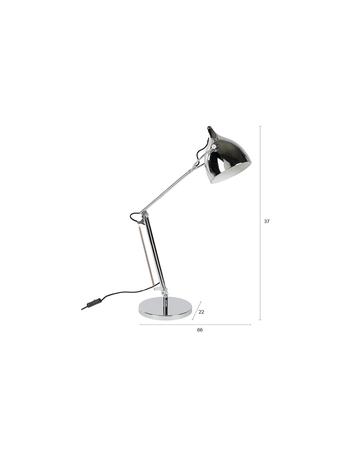 Schreibtischleuchte Reader Chrome in Silber präsentiert im Onlineshop von KAQTU Design AG. Tischleuchte ist von Zuiver