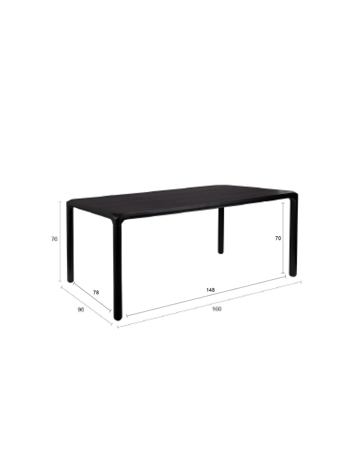 Tisch Storm in Schwarz präsentiert im Onlineshop von KAQTU Design AG. Esstisch ist von Zuiver