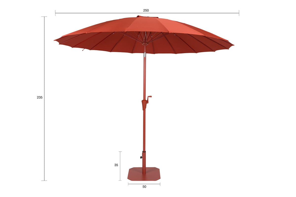 Sunbrella Sunshine Set Marsala in Rot präsentiert im Onlineshop von KAQTU Design AG. Sonnenschirm ist von Zuiver