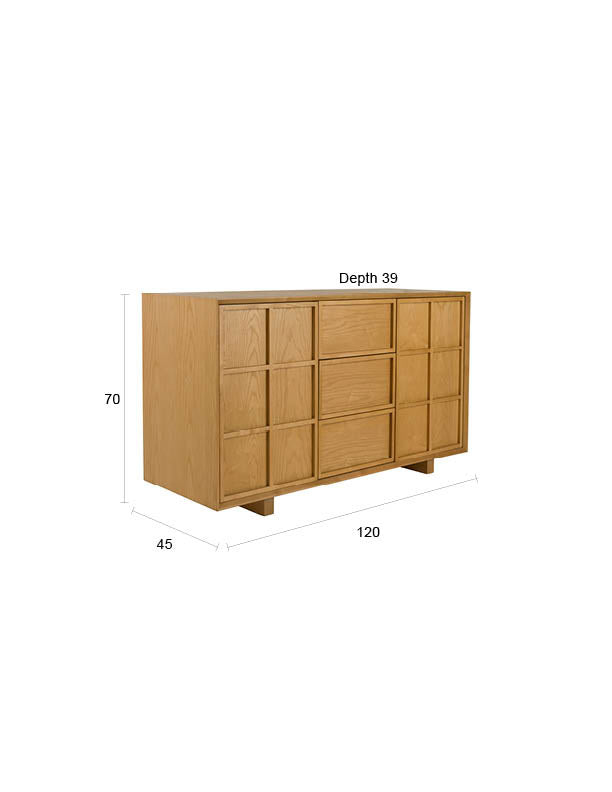 Sideboard Raster High in Natur präsentiert im Onlineshop von KAQTU Design AG. Sideboard ist von Zuiver