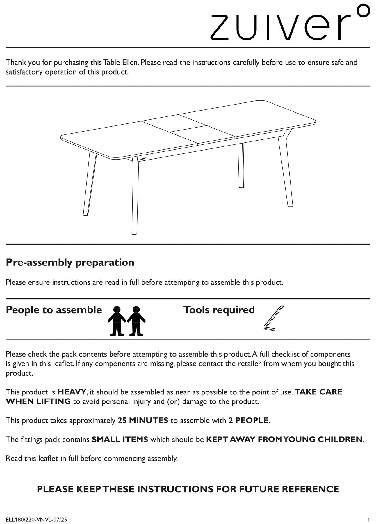 Esstisch Ellen in Natural präsentiert im Onlineshop von KAQTU Design AG. Esstisch ist von Zuiver