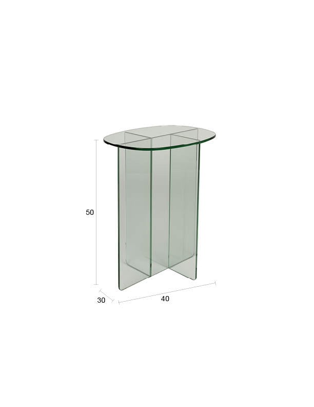 Beistelltisch Linea in Transparent präsentiert im Onlineshop von KAQTU Design AG. Beistelltisch ist von Zuiver