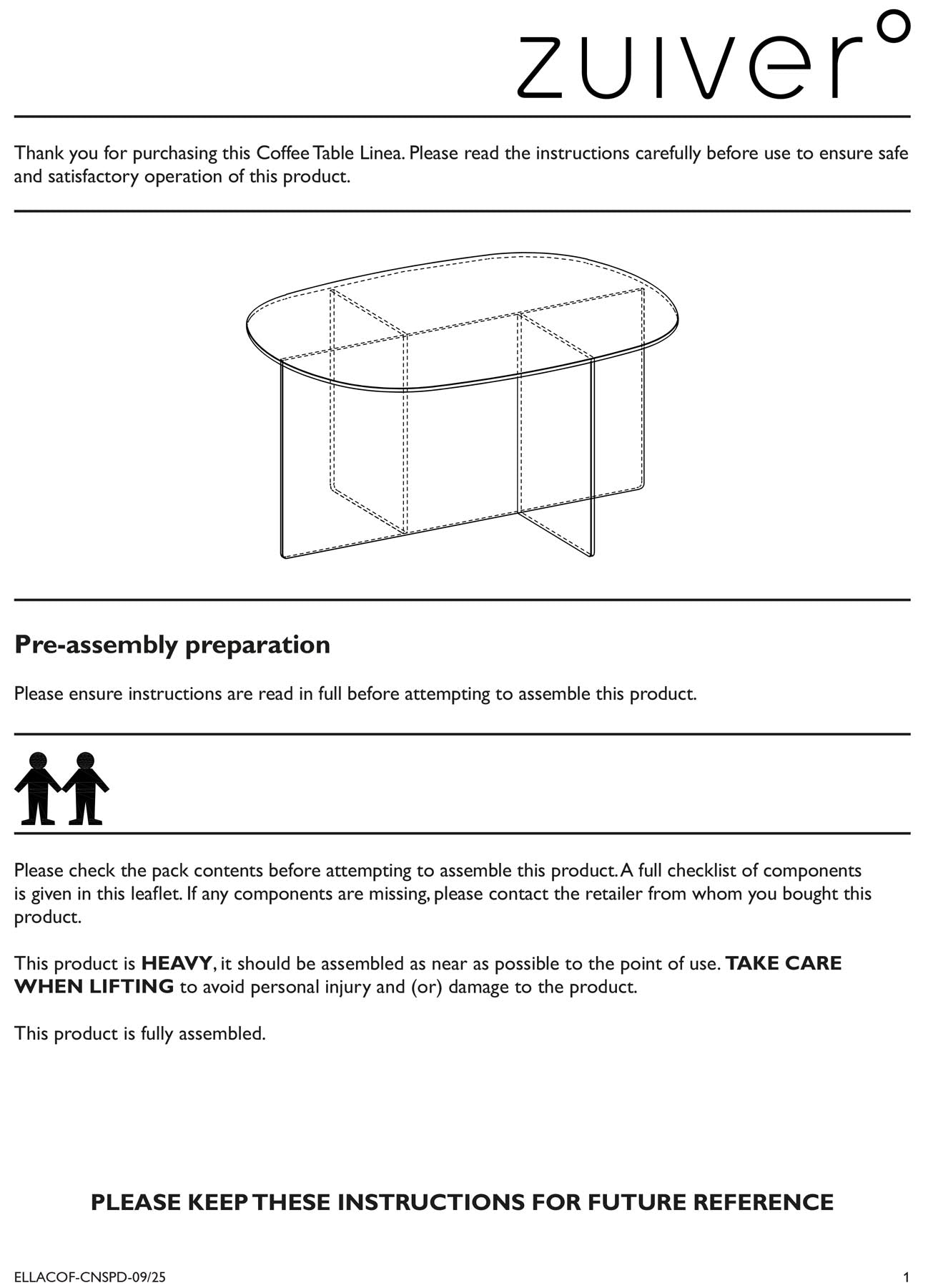 Couchtisch Linea in Transparent präsentiert im Onlineshop von KAQTU Design AG. Couchtisch ist von Zuiver