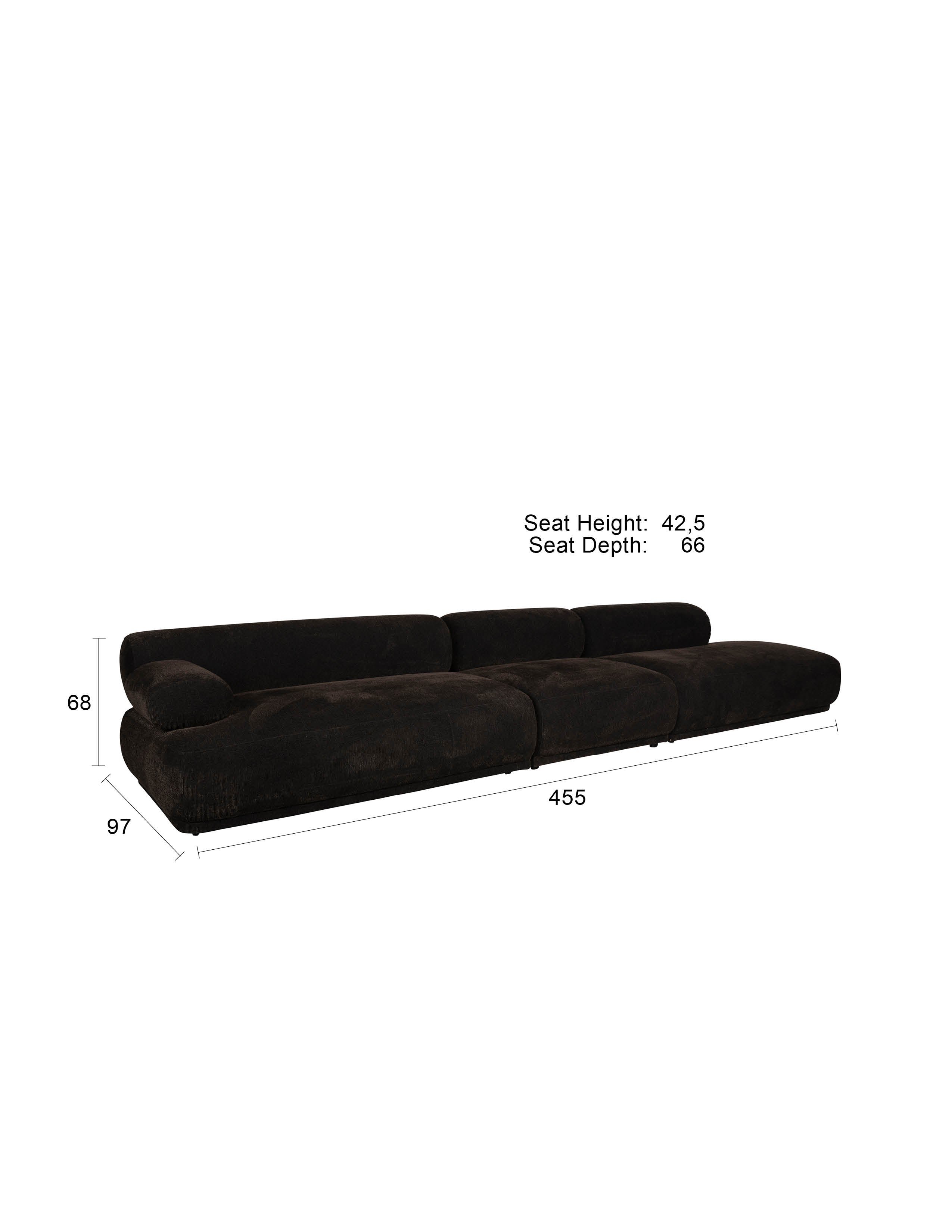 Sofa Rembrandt 4.5-Sitzer Rechts in Braun präsentiert im Onlineshop von KAQTU Design AG. 4er Sofa ist von Zuiver