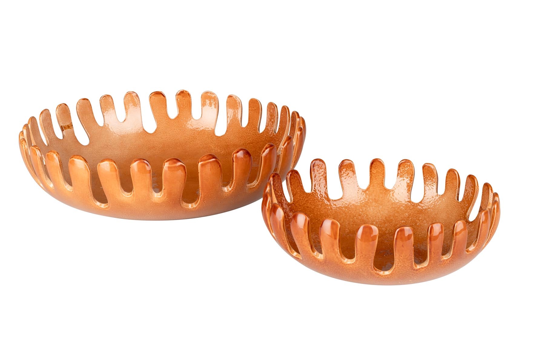 Tray Onda 2er Set in Cognac präsentiert im Onlineshop von KAQTU Design AG. Schale ist von Zuiver