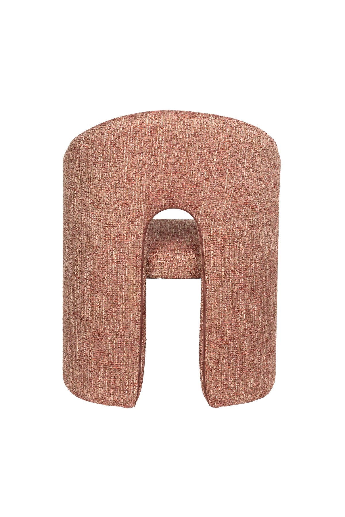 Roter Polsterstuhl Chair Contour von Zuiver mit Sitzfläche und Rückenlehne aus Polyester, Schaumstoffpolsterung und rotem Gestell.