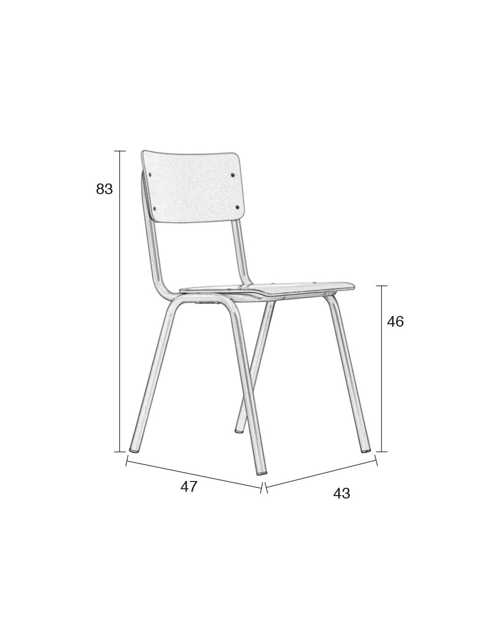 Stuhl Back to School HPL in Schwarz präsentiert im Onlineshop von KAQTU Design AG. Stuhl ist von Zuiver