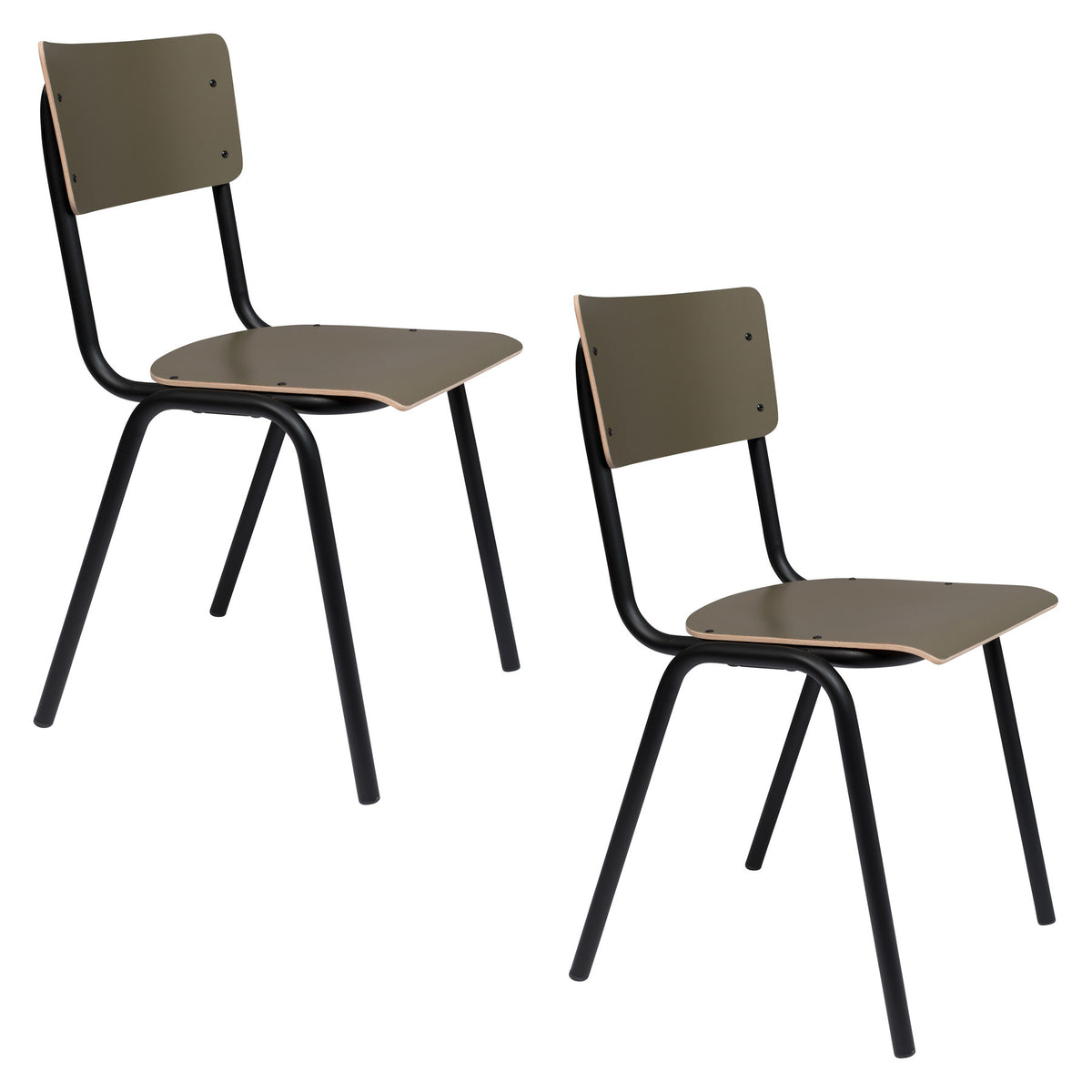 Stuhl Back to School in Olive präsentiert im Onlineshop von KAQTU Design AG. Stuhl ist von Zuiver