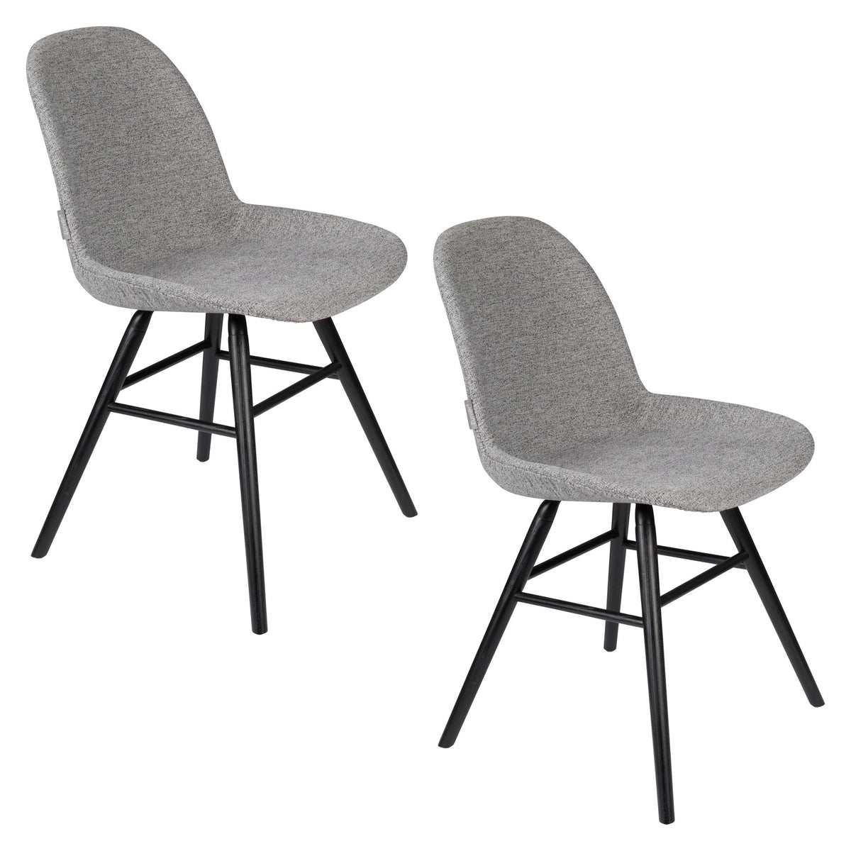 Stuhl Albert Kuip gepolstert in Grau präsentiert im Onlineshop von KAQTU Design AG. Stuhl ist von Zuiver