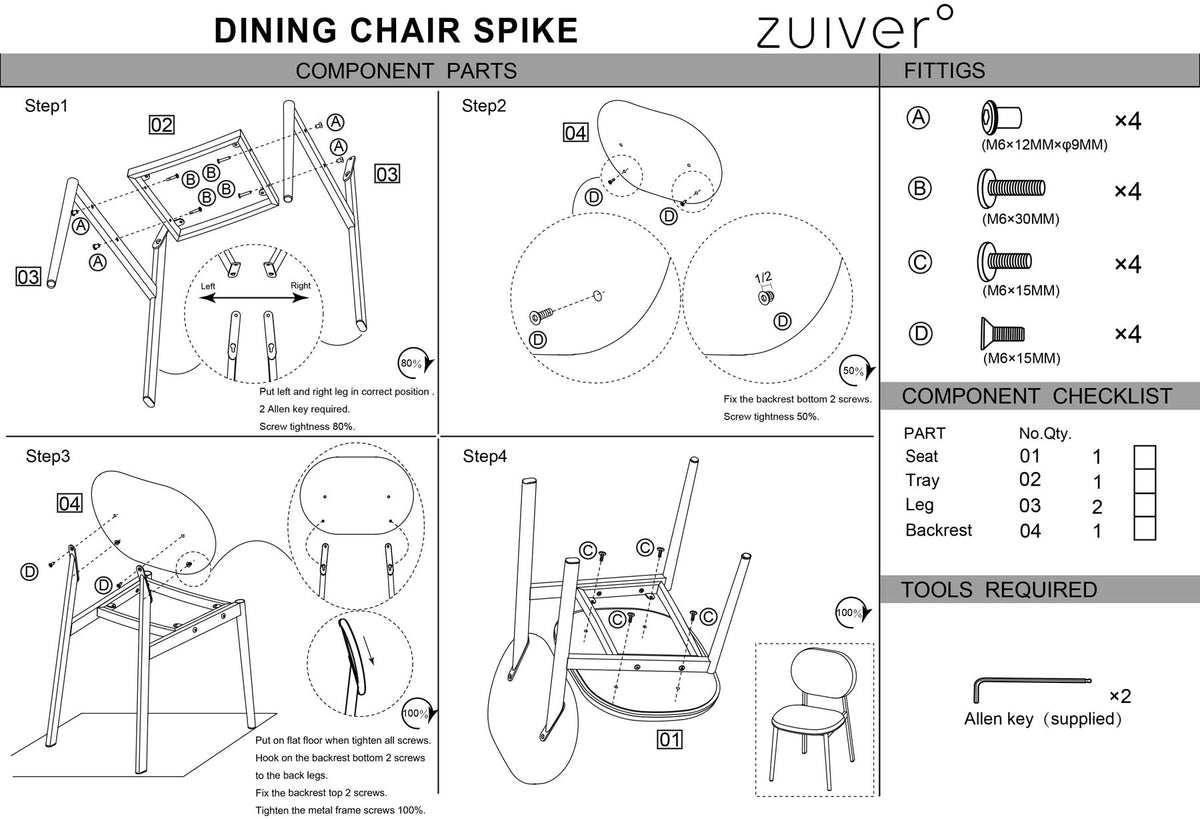 Stuhl Spike in Rosa präsentiert im Onlineshop von KAQTU Design AG. Stuhl ist von Zuiver