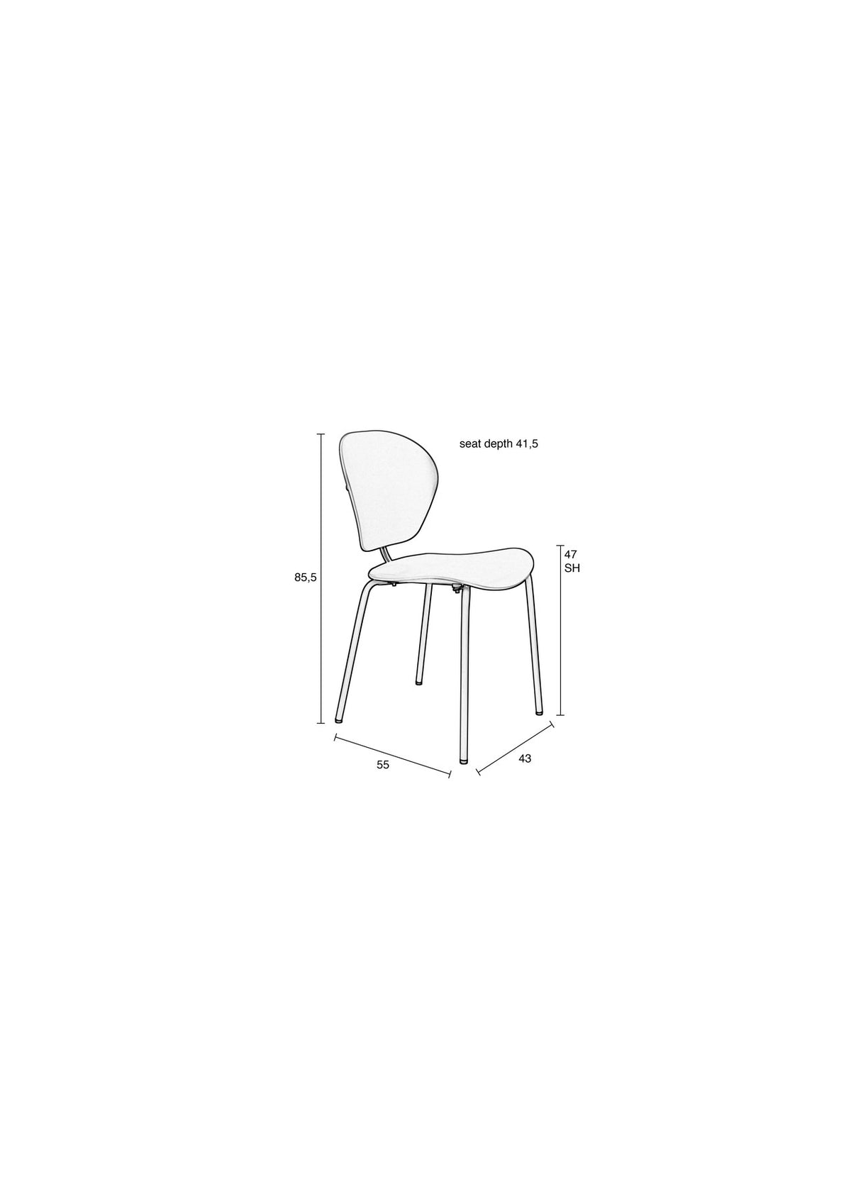 Stuhl The Ocean in Schwarz präsentiert im Onlineshop von KAQTU Design AG. Stuhl ist von Zuiver