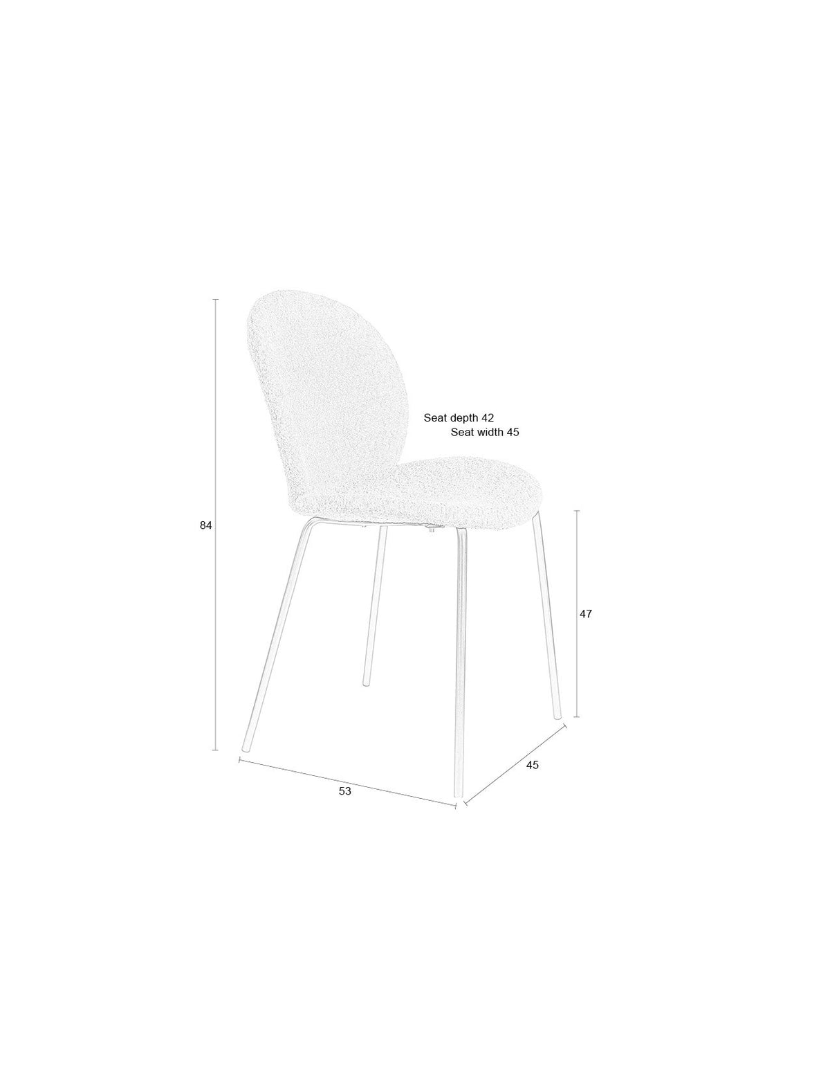 Bonnet Stuhl Beige in beige präsentiert im Onlineshop von KAQTU Design AG. Stuhl ist von Zuiver
