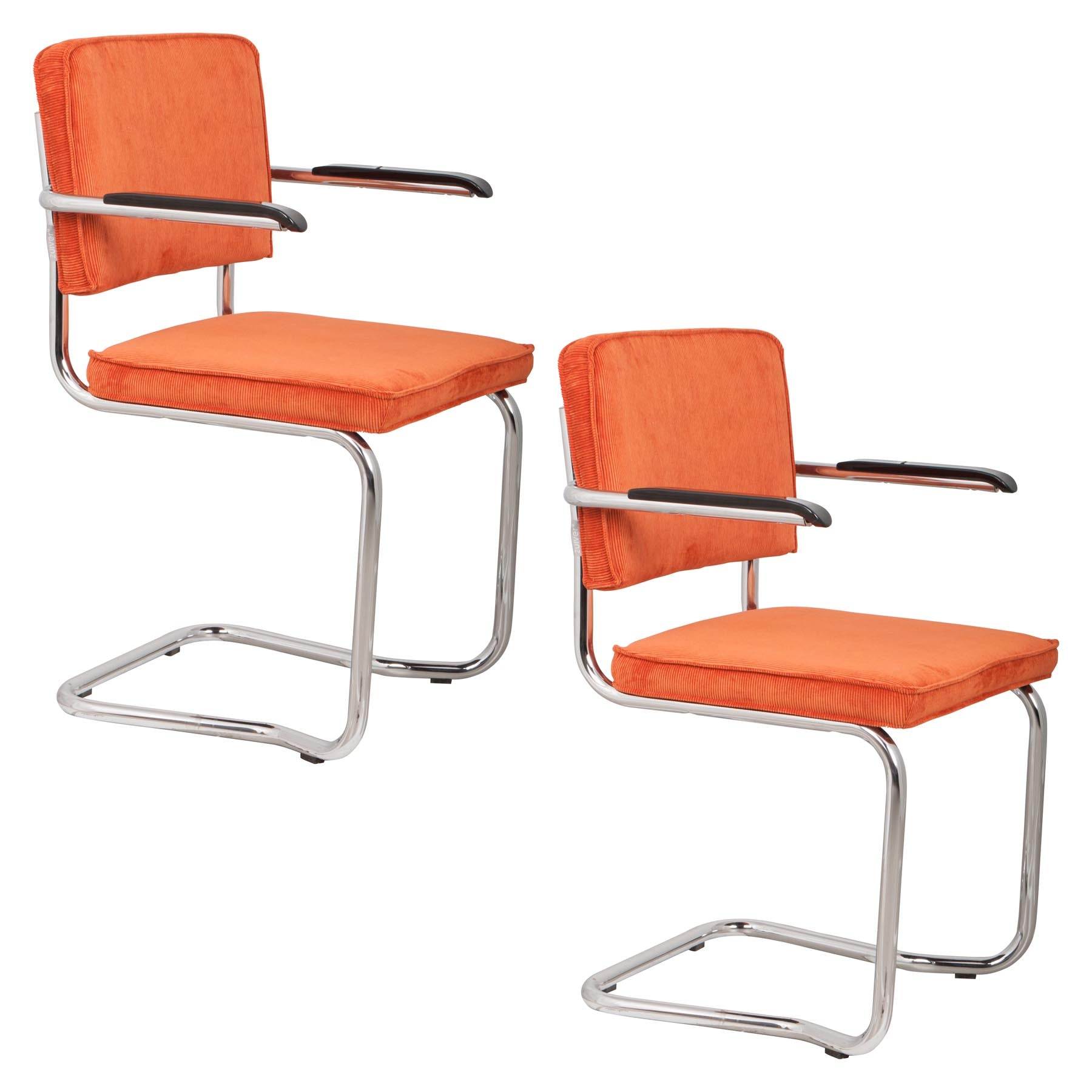 Armlehnstuhl Ridge in Orange präsentiert im Onlineshop von KAQTU Design AG. Stuhl mit Armlehne ist von Zuiver