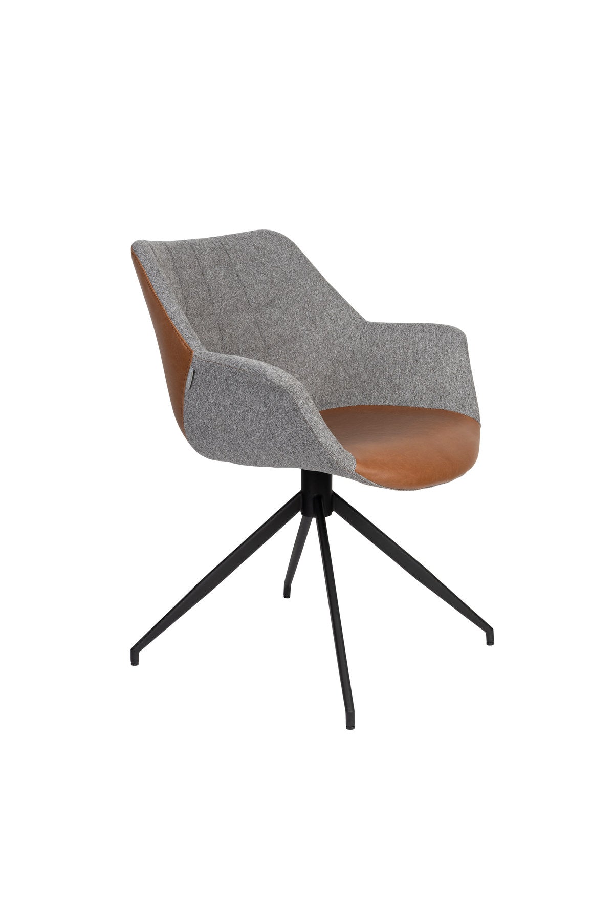 Armlehnstuhl Doulton Swivel in Vintage Brown präsentiert im Onlineshop von KAQTU Design AG. Dreh-Schalenstuhl mit Armlehnen ist von Zuiver