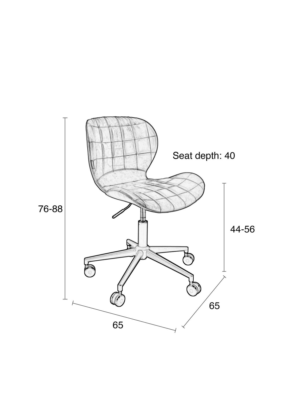 Bürostuhl OMG in Mehrfarbig präsentiert im Onlineshop von KAQTU Design AG. Bürostuhl ist von Zuiver