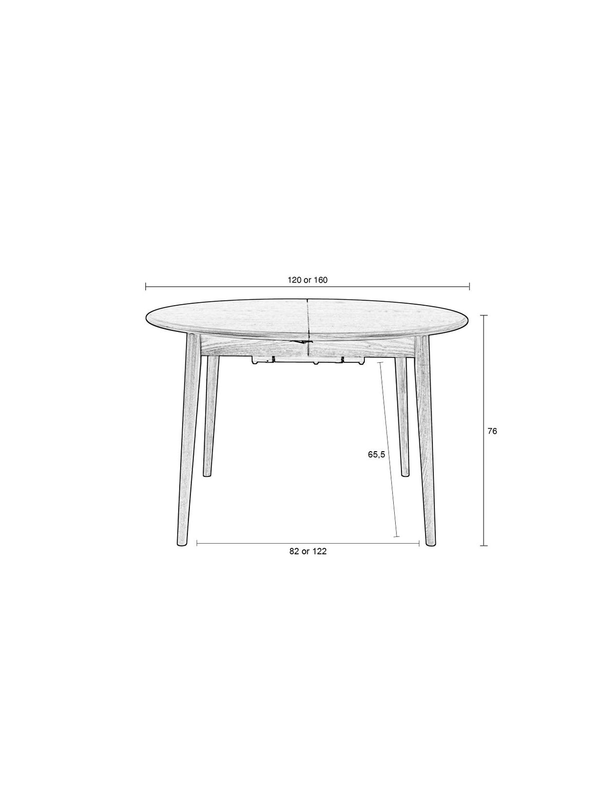 Twist Tisch rund 120/160 Nussbaum in Braun präsentiert im Onlineshop von KAQTU Design AG. Esstisch ist von Zuiver