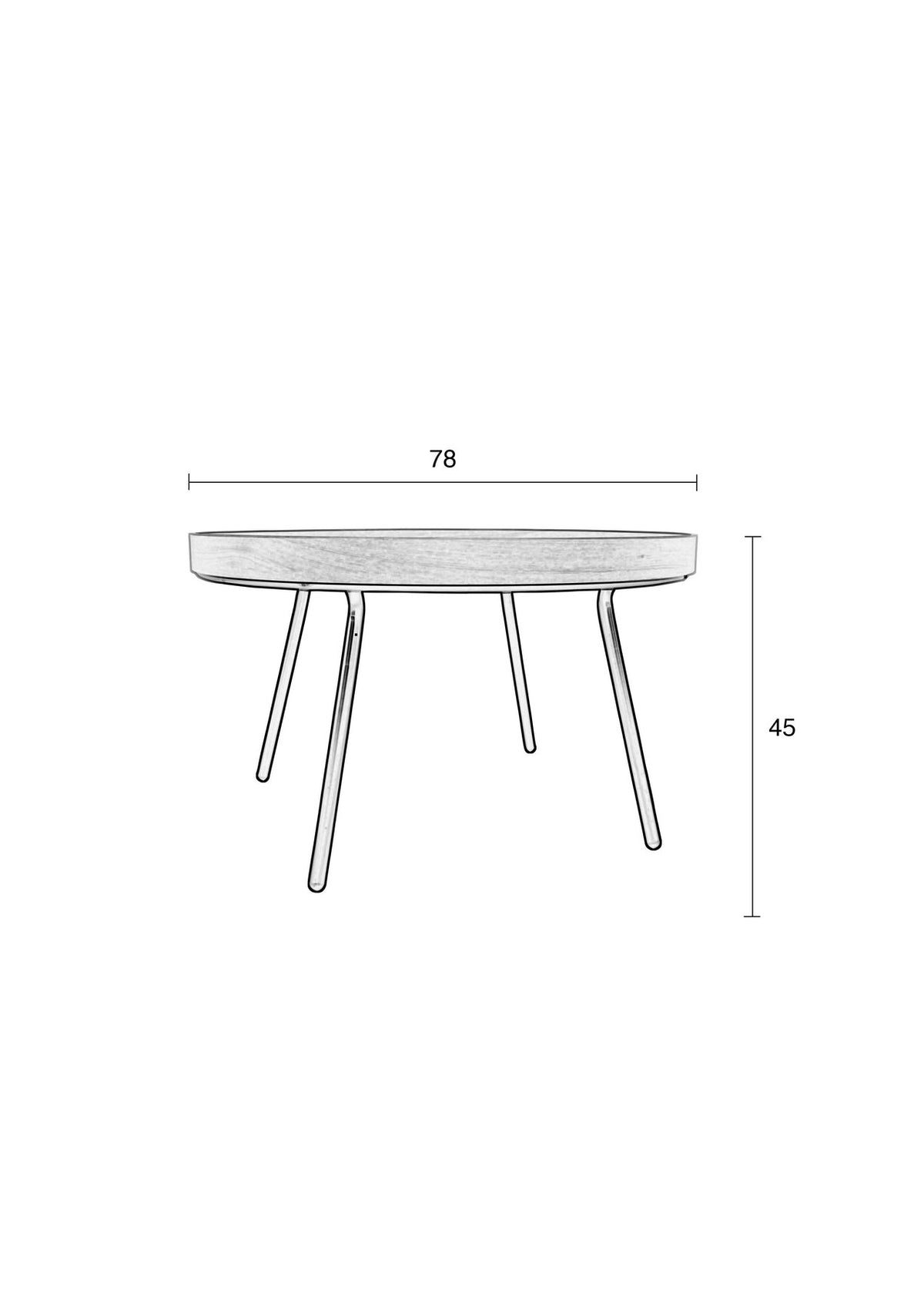 Beistelltisch Oak Tray in Braun präsentiert im Onlineshop von KAQTU Design AG. Couchtisch ist von Zuiver