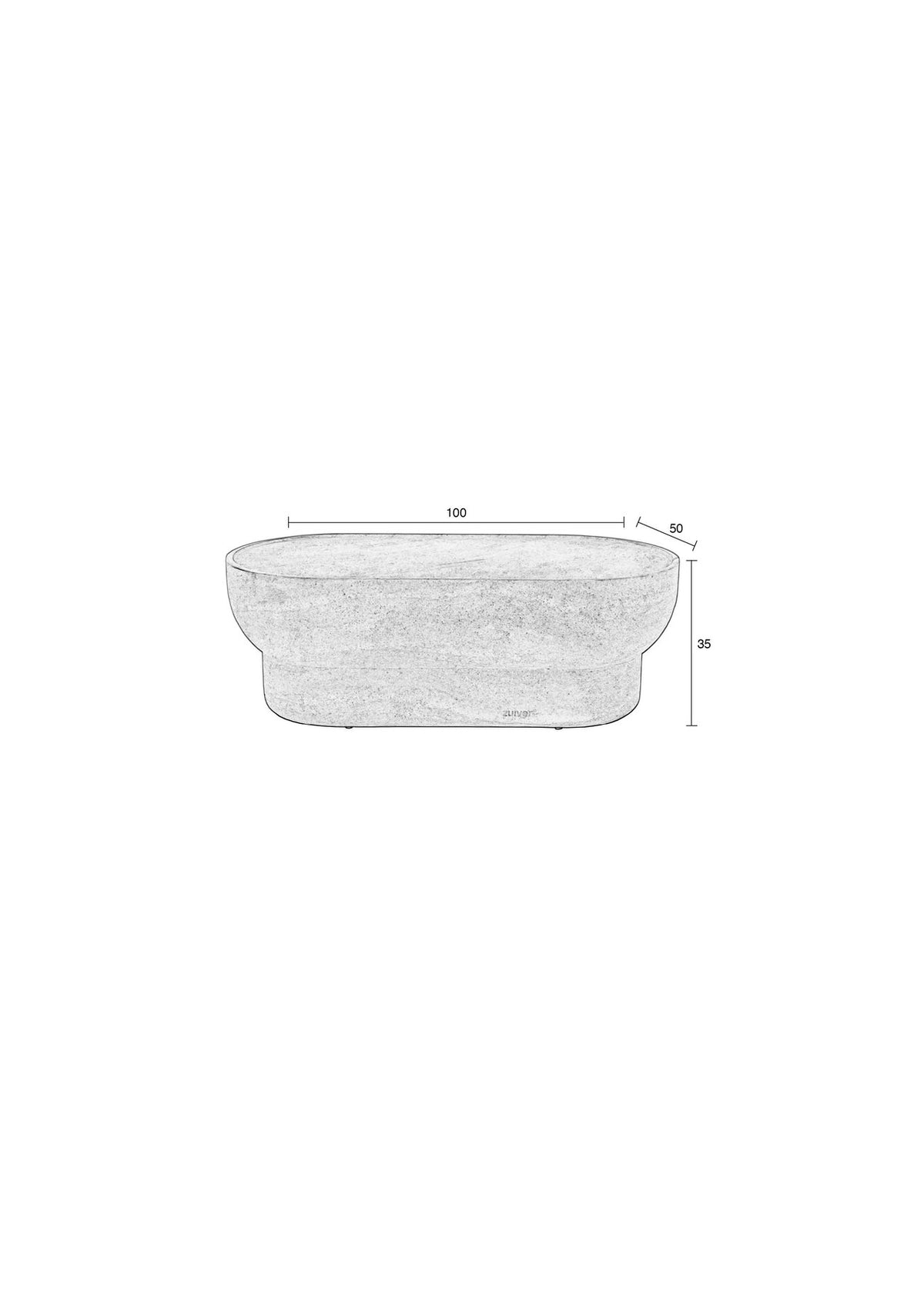 Edler Couchtisch Oval in beige präsentiert im Onlineshop von KAQTU Design AG. Couchtisch ist von Zuiver