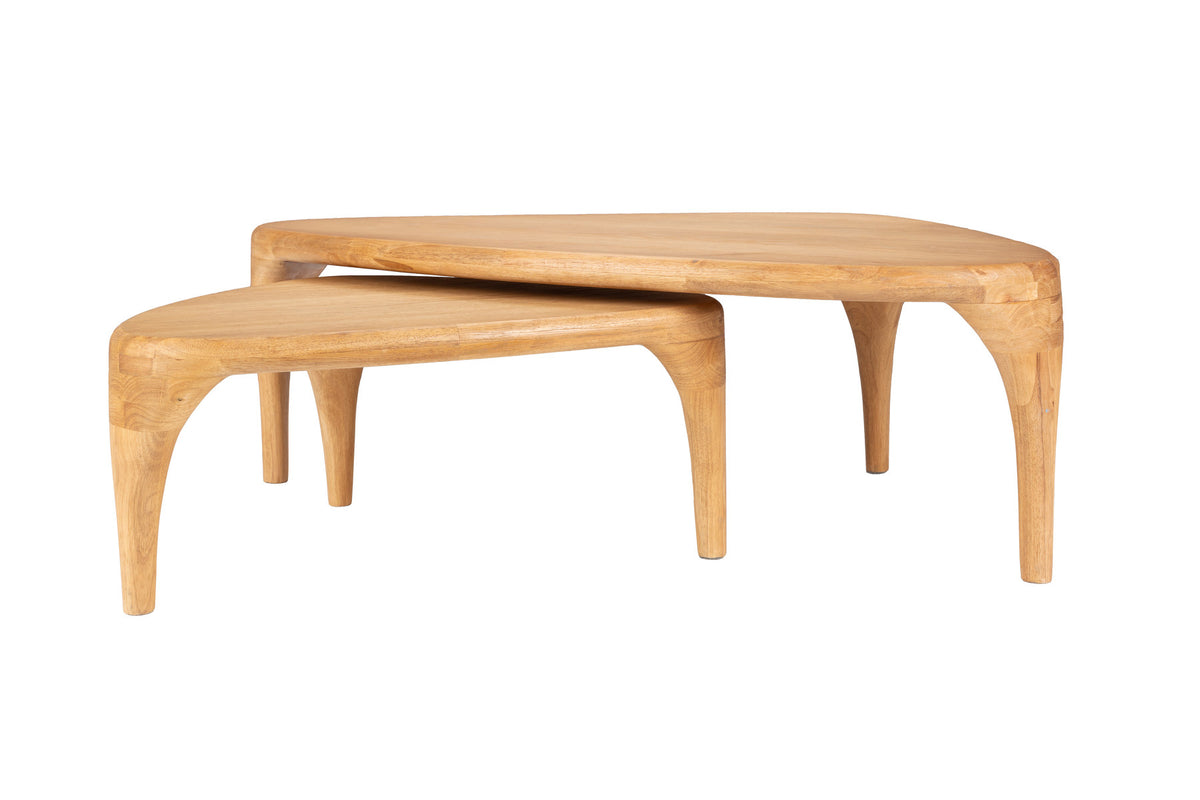 Isla Couchtisch Natur 2er Set in beige präsentiert im Onlineshop von KAQTU Design AG. Couchtisch ist von Zuiver