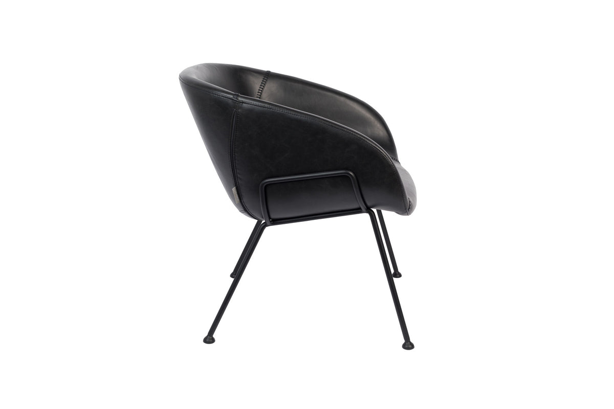 Lounge Sessel Feston in Schwarz präsentiert im Onlineshop von KAQTU Design AG. Sessel mit Armlehnen ist von Zuiver