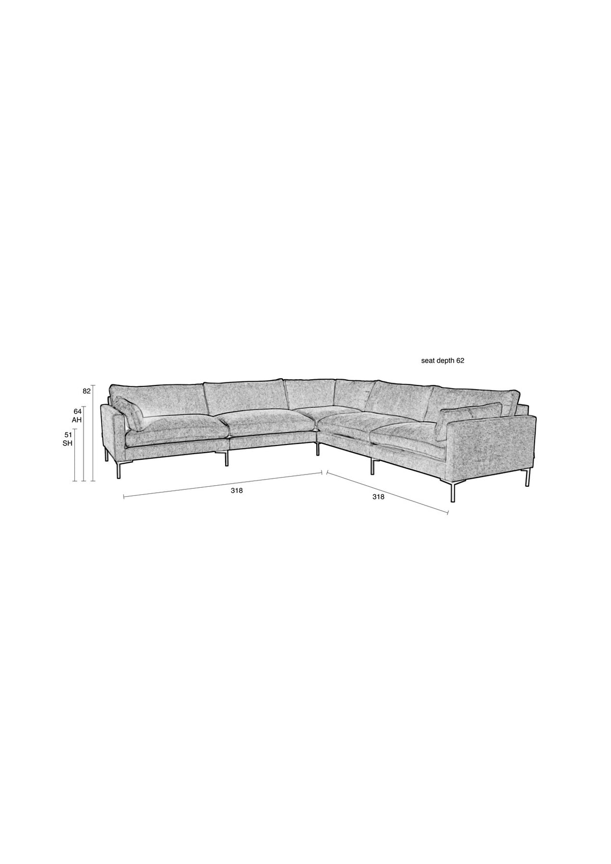 Summer Sofa 7-Sitzer in Coffee präsentiert im Onlineshop von KAQTU Design AG. Ecksofa rechts ist von Zuiver