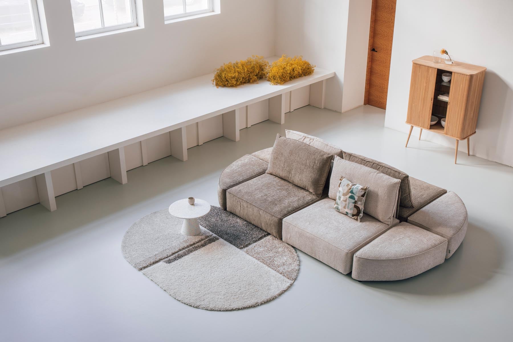 Sofa Element Hunter 1.5 Sitzer mit Rückenlehne in Sand präsentiert im Onlineshop von KAQTU Design AG. Modulares Sofa ist von Zuiver