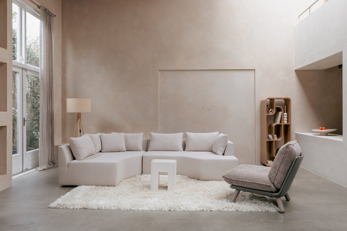 Prosper Sofa Left in Creme präsentiert im Onlineshop von KAQTU Design AG. L-Sofa links ist von Zuiver