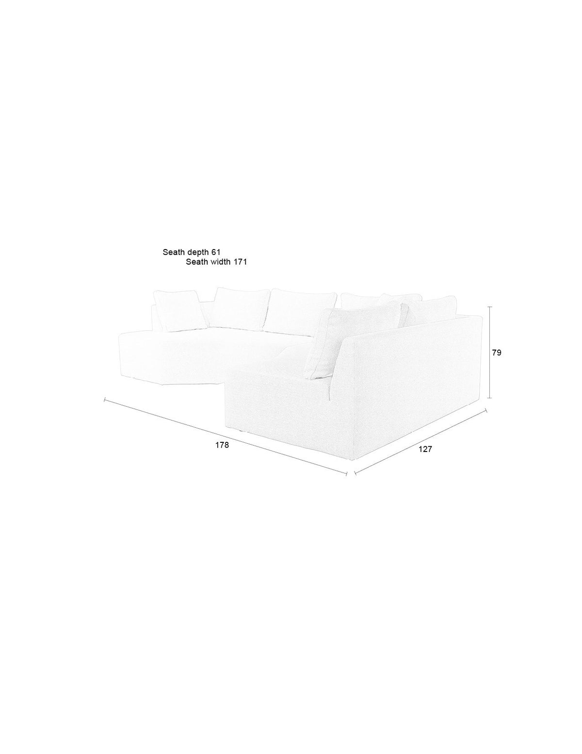 Prosper Sofa Right in Cappucino präsentiert im Onlineshop von KAQTU Design AG. L-Sofa rechts ist von Zuiver