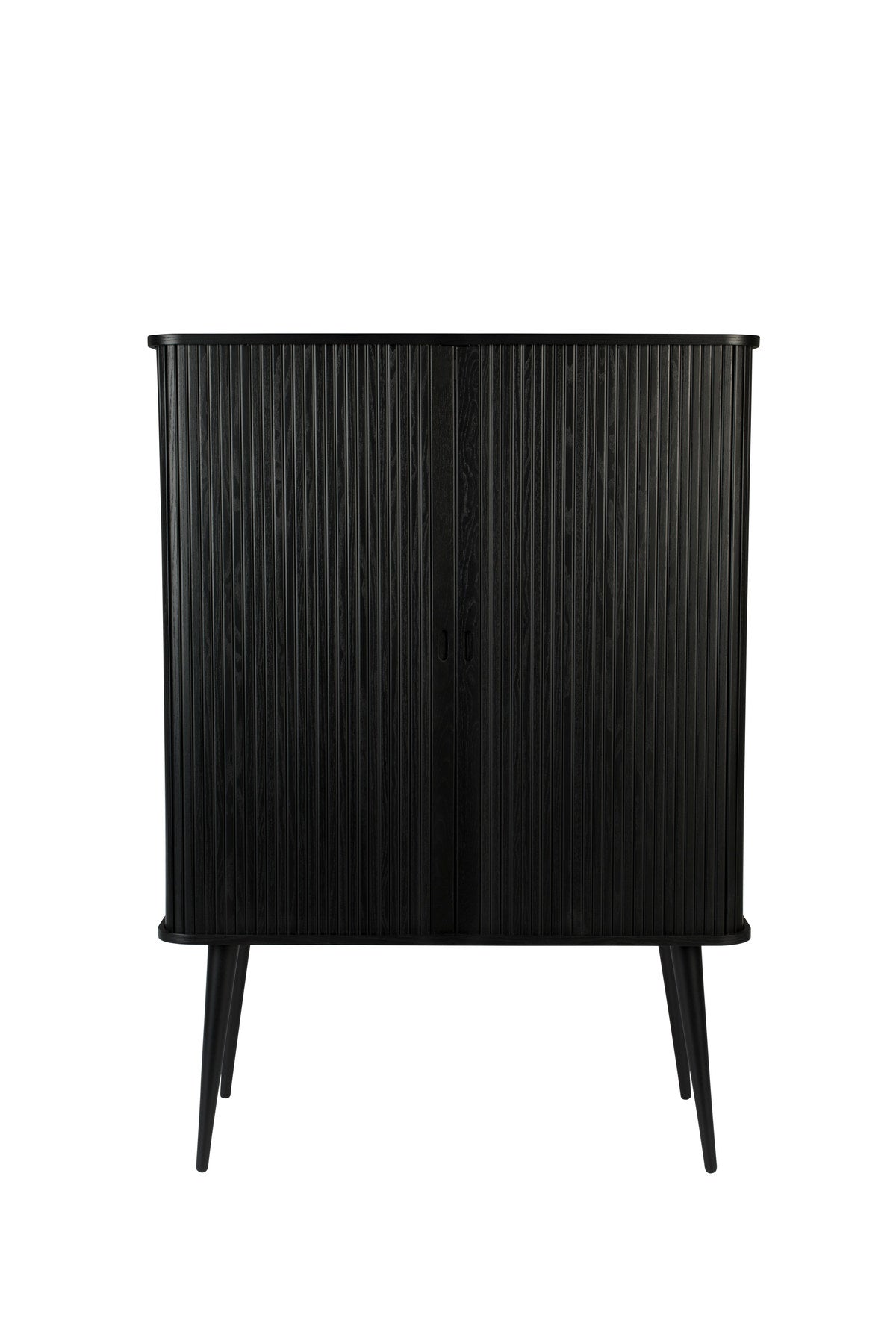 Sideboard Barbier von Zuiver mit Holzfurnier, Lamellen-Schiebetüren und Beinen