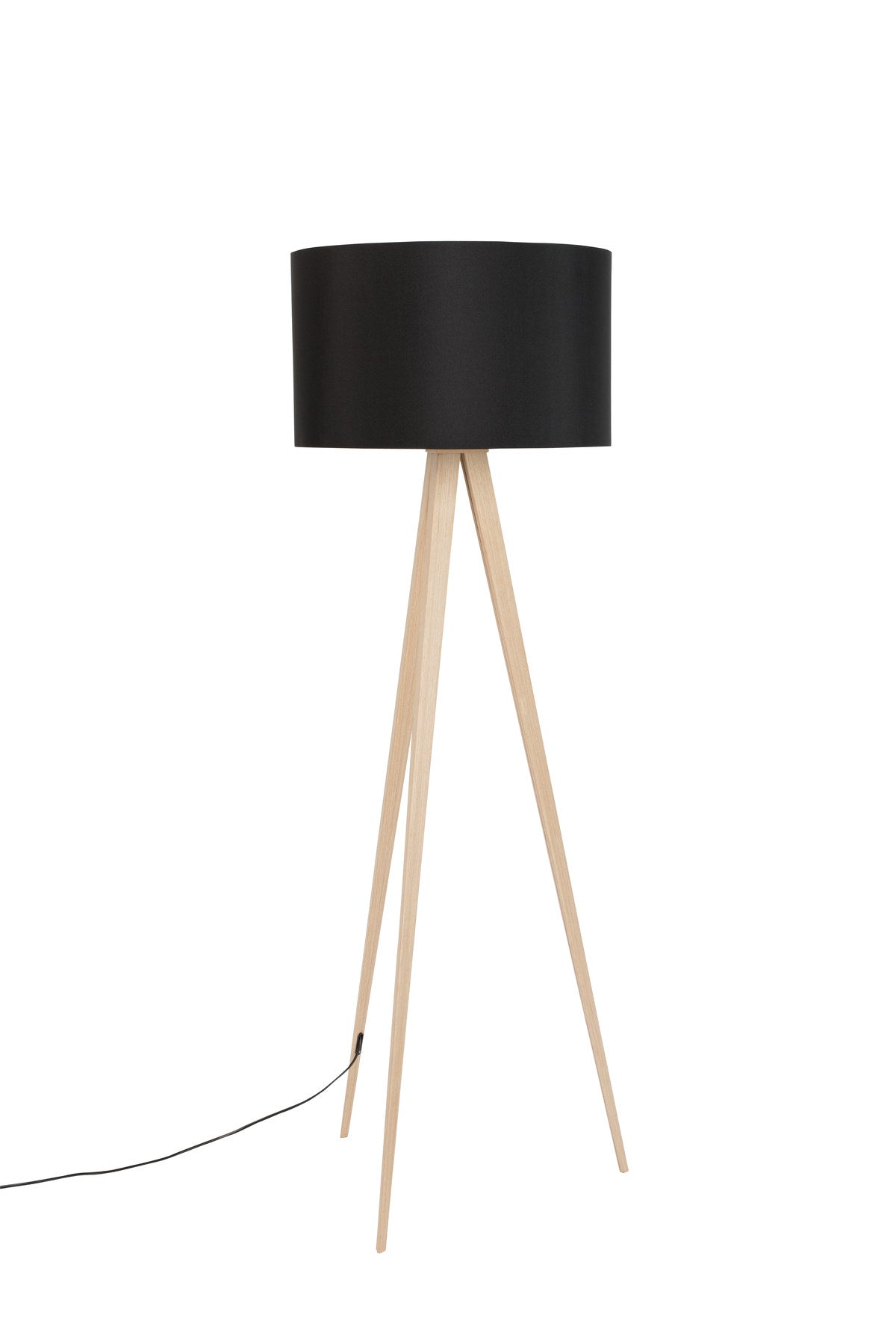 Stehleuchte Tripod in Schwarz/Natur präsentiert im Onlineshop von KAQTU Design AG. Stehleuchte ist von Zuiver