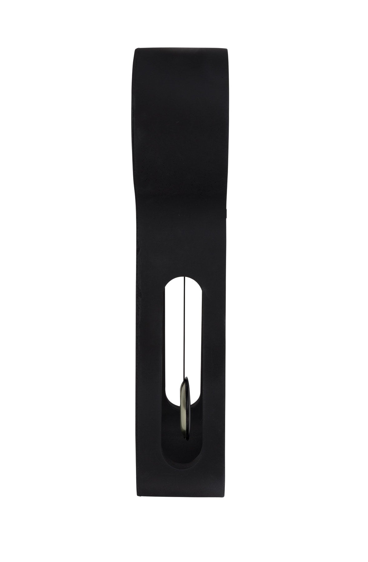 Wanduhr Time Pendulum mit Betongehäuse, Aluminiumzeigern und Pendel an der Wand